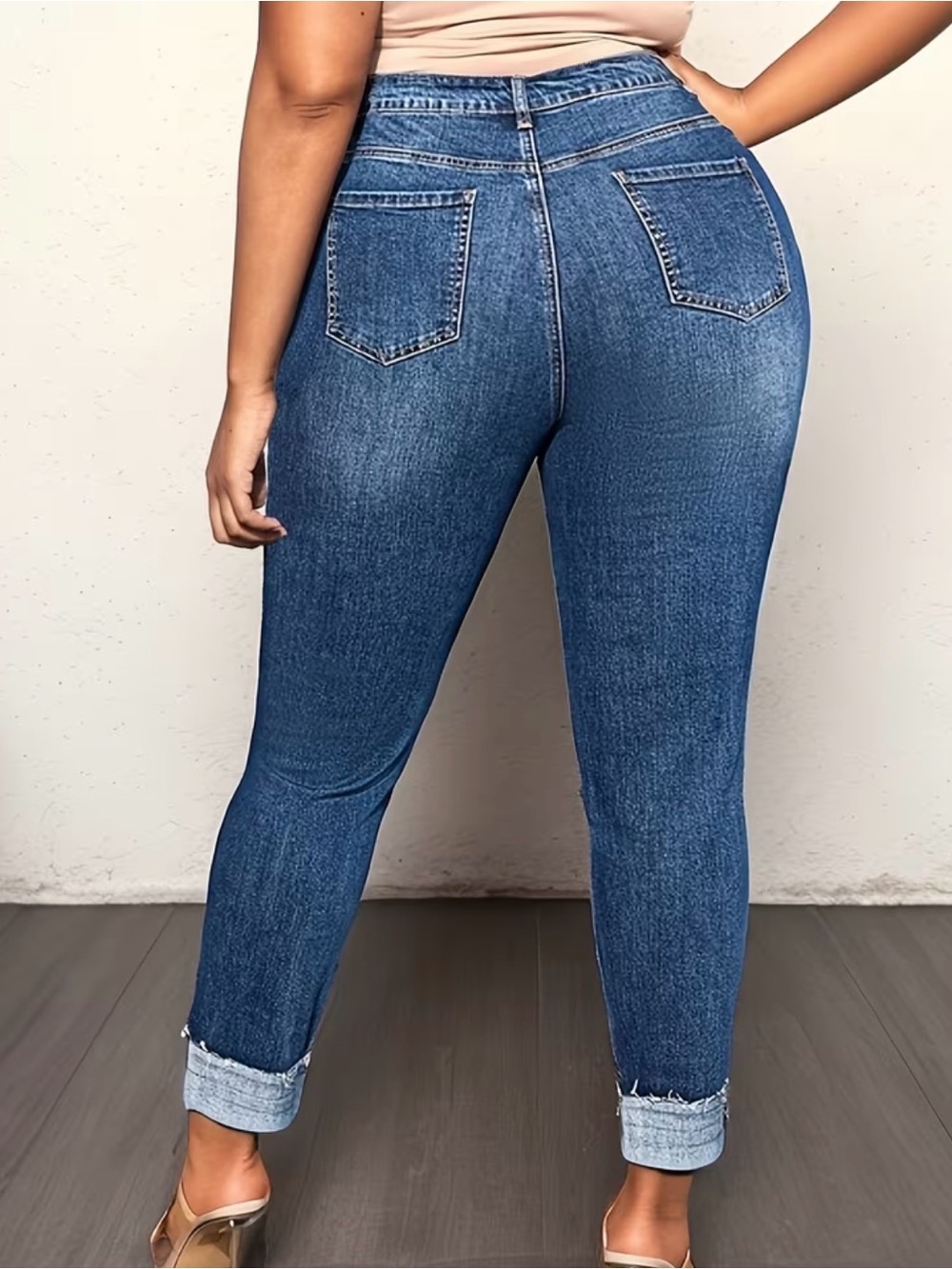 Plus Size Classic Mid-Rise Boyfriend Jeans in Blue (18) - Picture 5 of 5